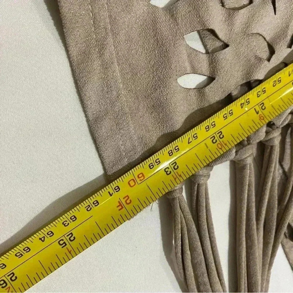 🎈Cartise women’s western cowgirl suede fringe soft tan shirt  size XL - Picture 5 of 9